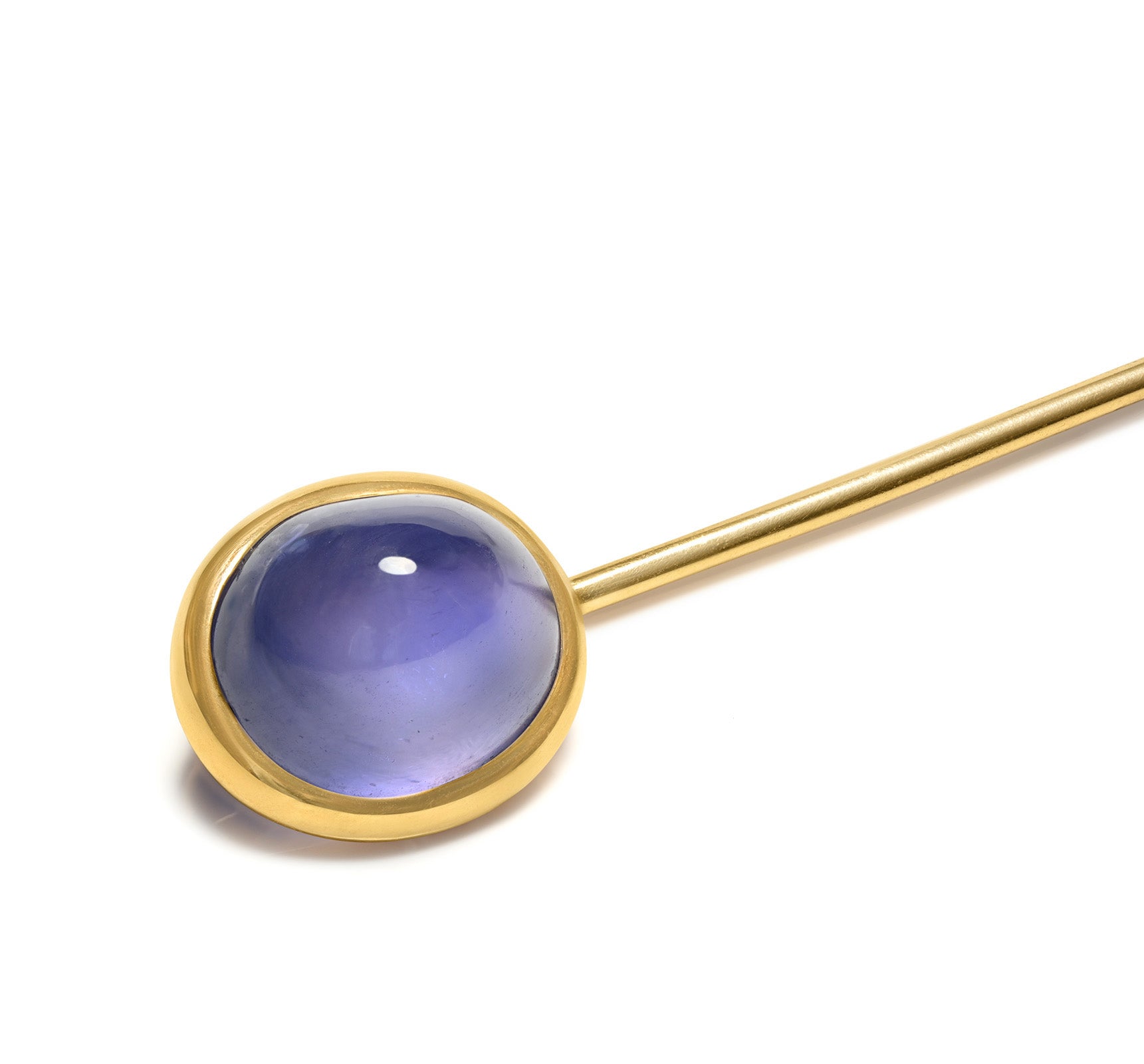 Antique Black Starr Frost Unheated Ceylon Sapphire Stick Pin