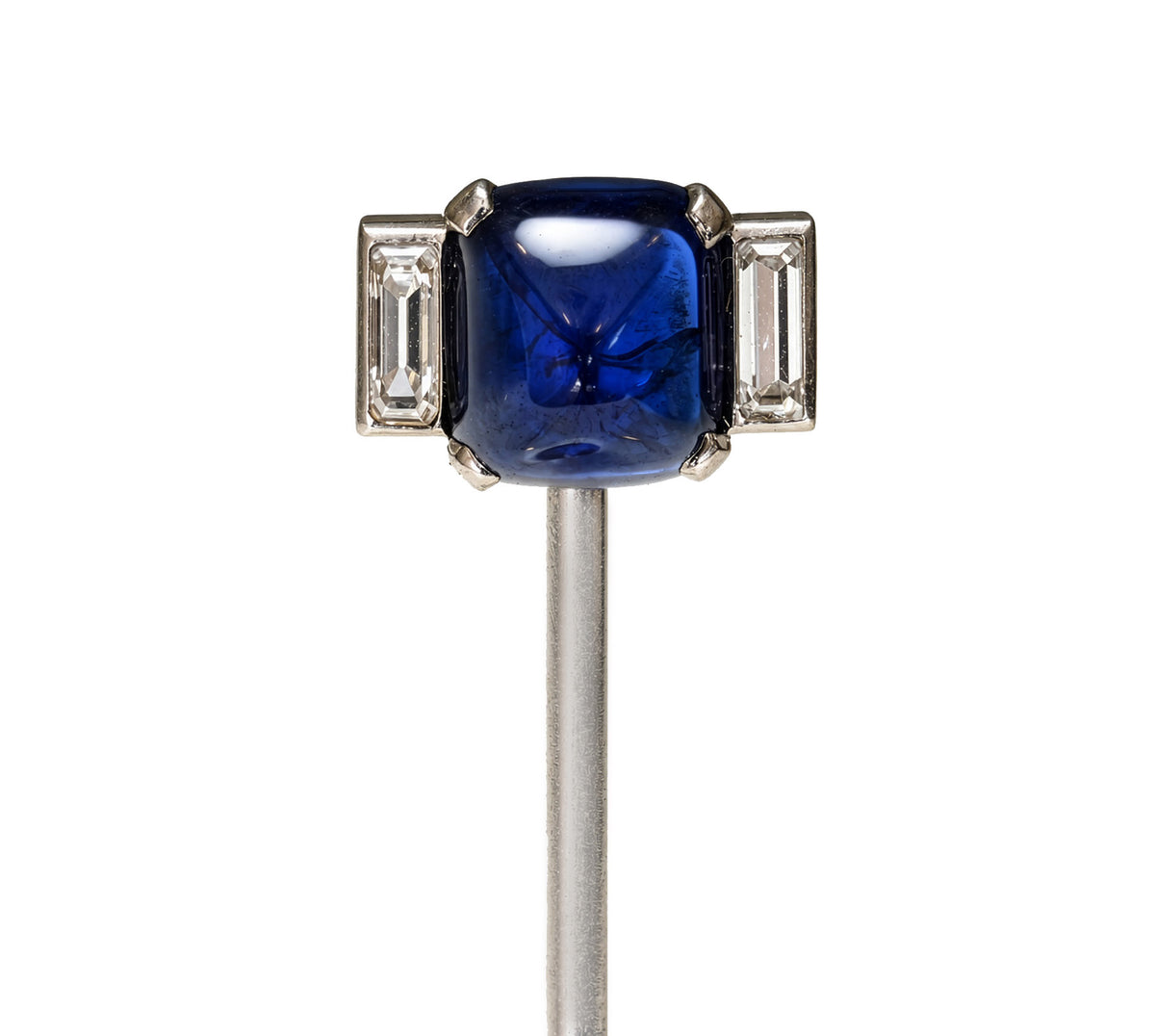 Cartier Cabochon Sapphire Diamond Stick Pin by Georges Andrey