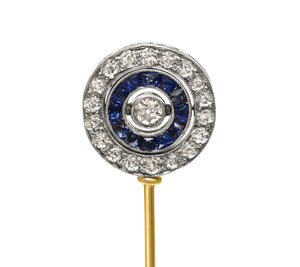 Antique Cartier Sapphire Diamond Swivel Stick Pin