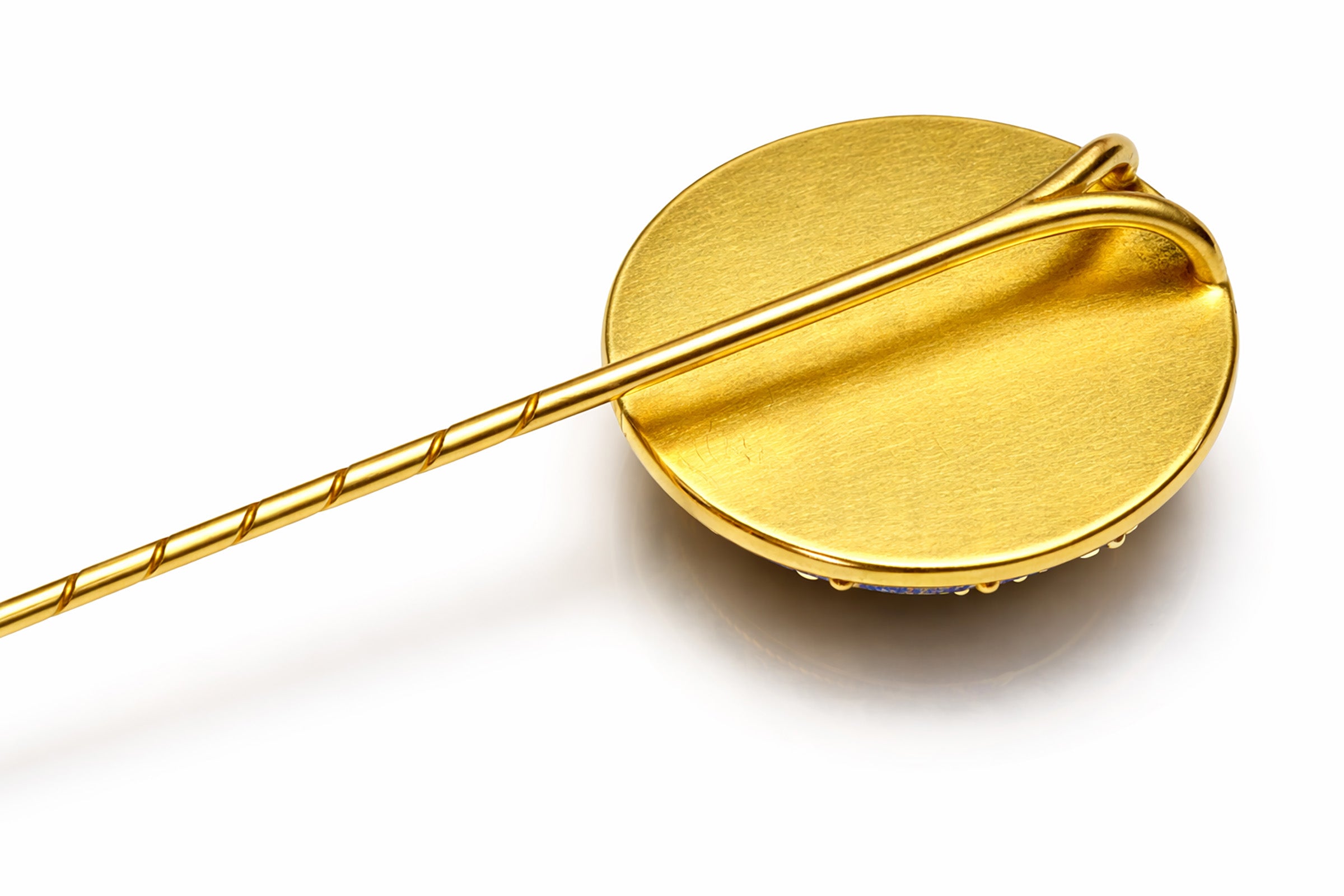 Antique Gold Micro-Mosaic Stickpin –  Laurel Portrait