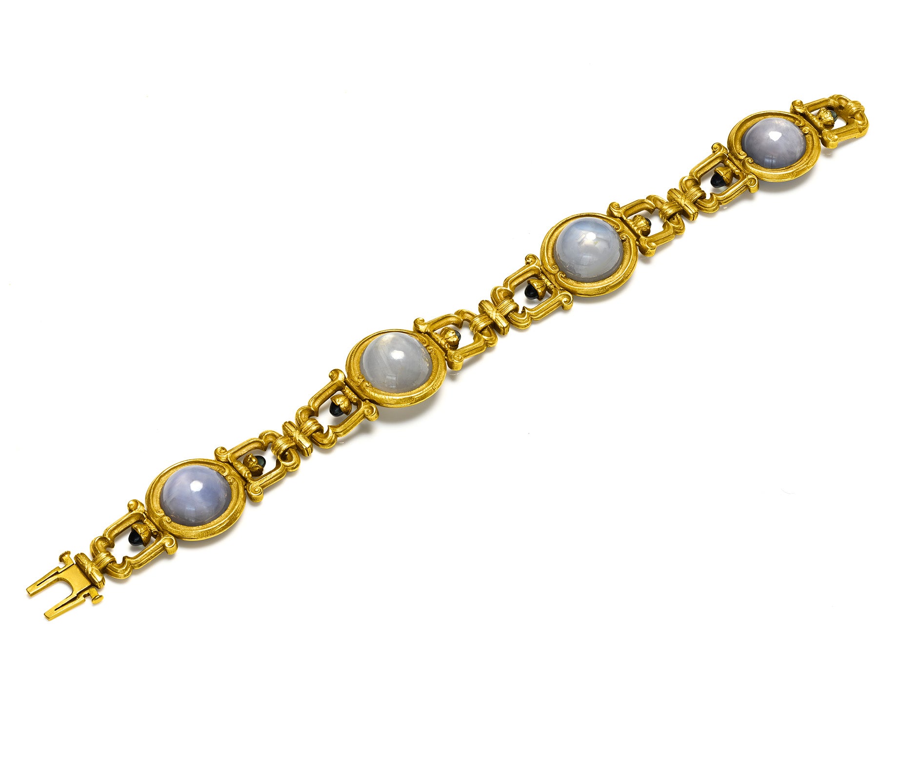 Antique Gothic Renaissance Gold Star Sapphire Bracelet