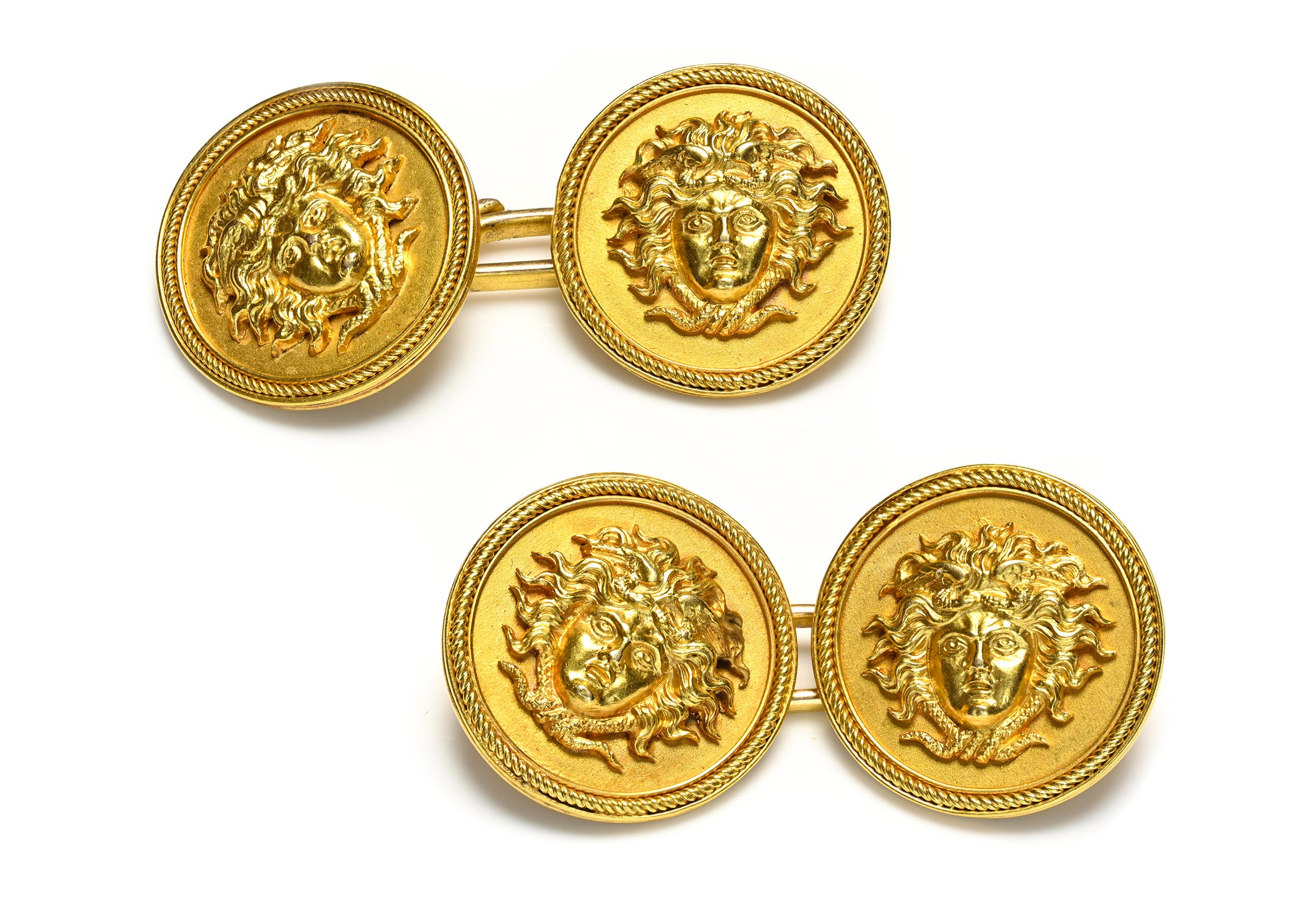 Antique Medusa 18K Gold Cufflinks