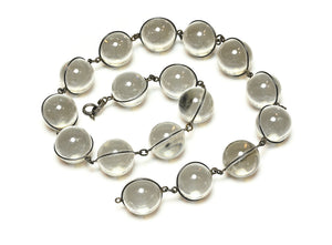 Victorian Pools of Light Necklace with Rock Crystal Orbs in Silver