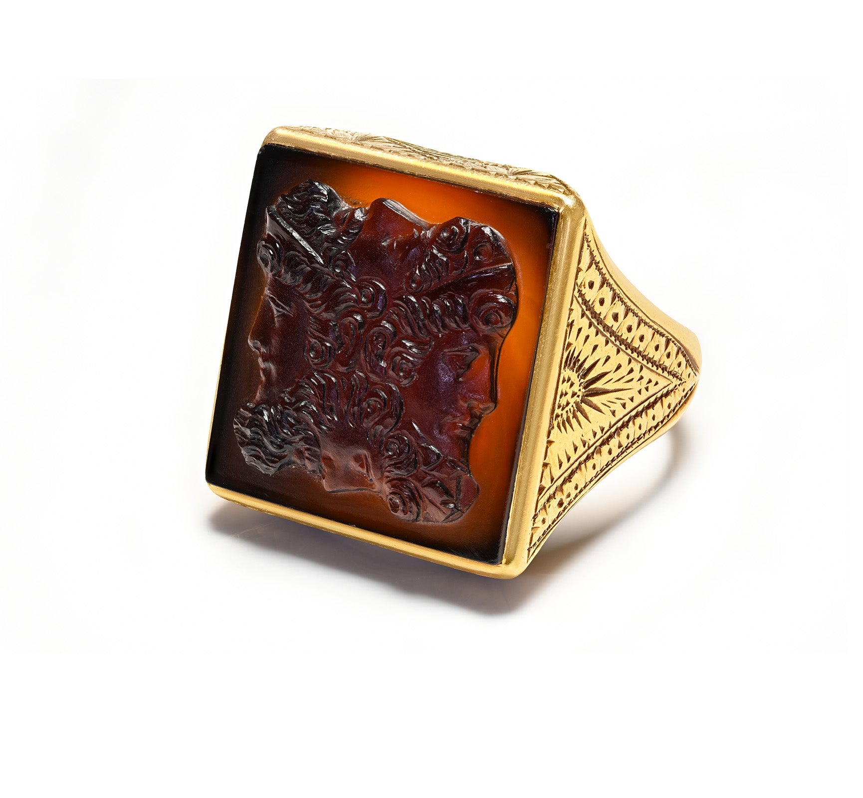 Antique Rare Gold Amazing Cameo Men’s Ring 