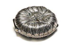 Antique Sterling Silver Repoussé Floral Gilt Interior Keepsake Box