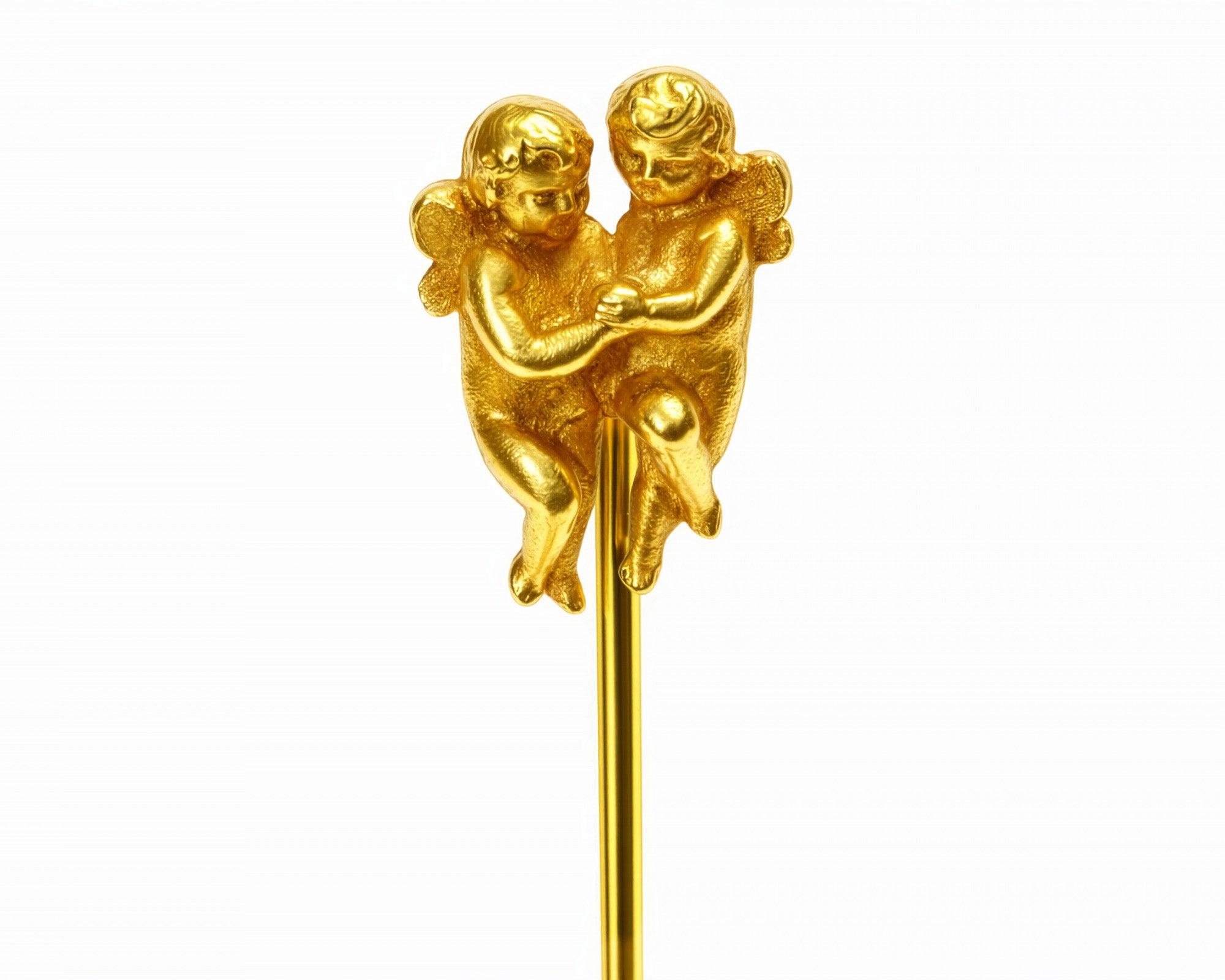 Antique Tiffany Co 18K Gold Cherub Cupid Figural Stick Pin