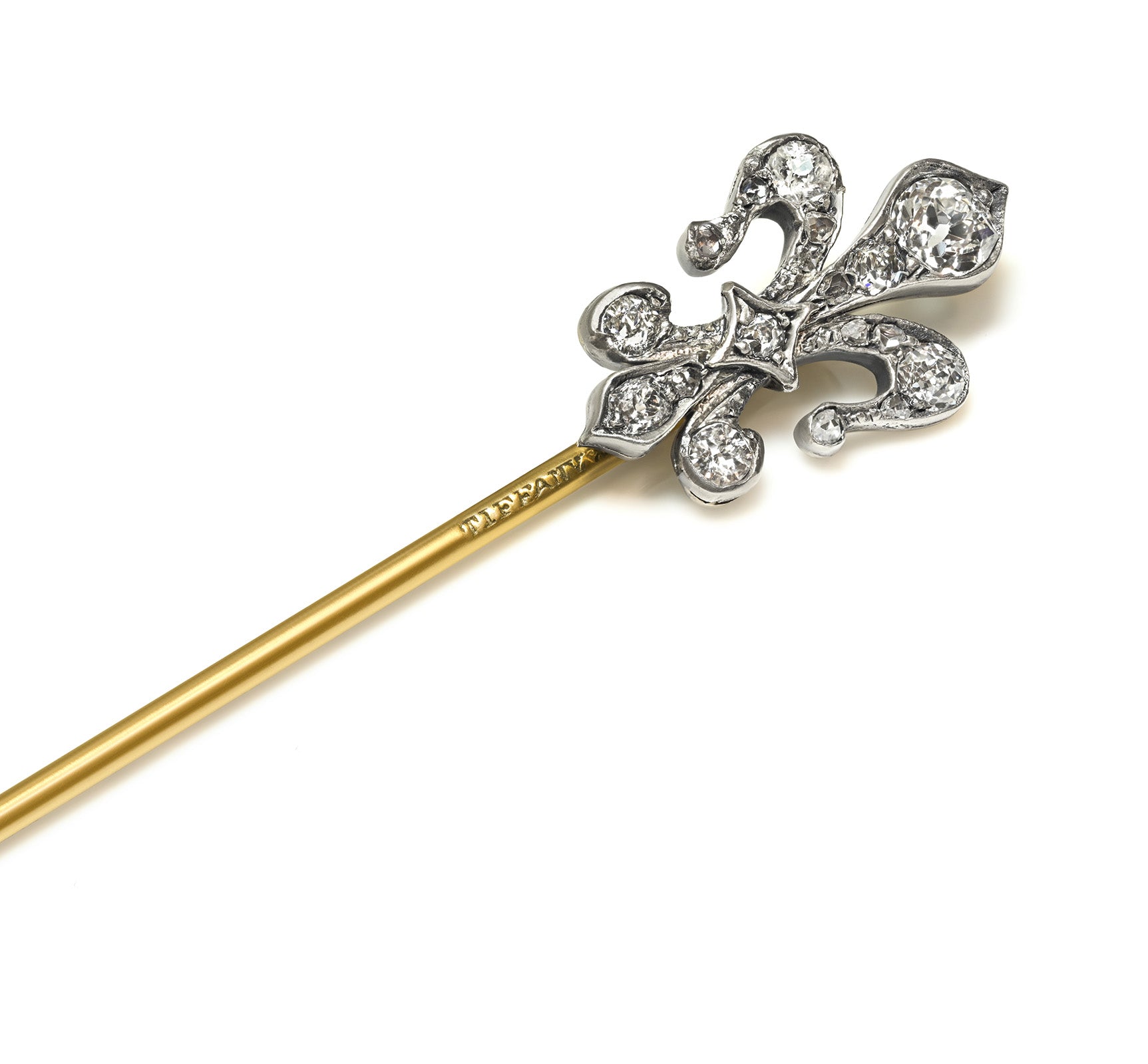 Antique Tiffany & Co. Fleur-de-Lis Diamond Stick Pin