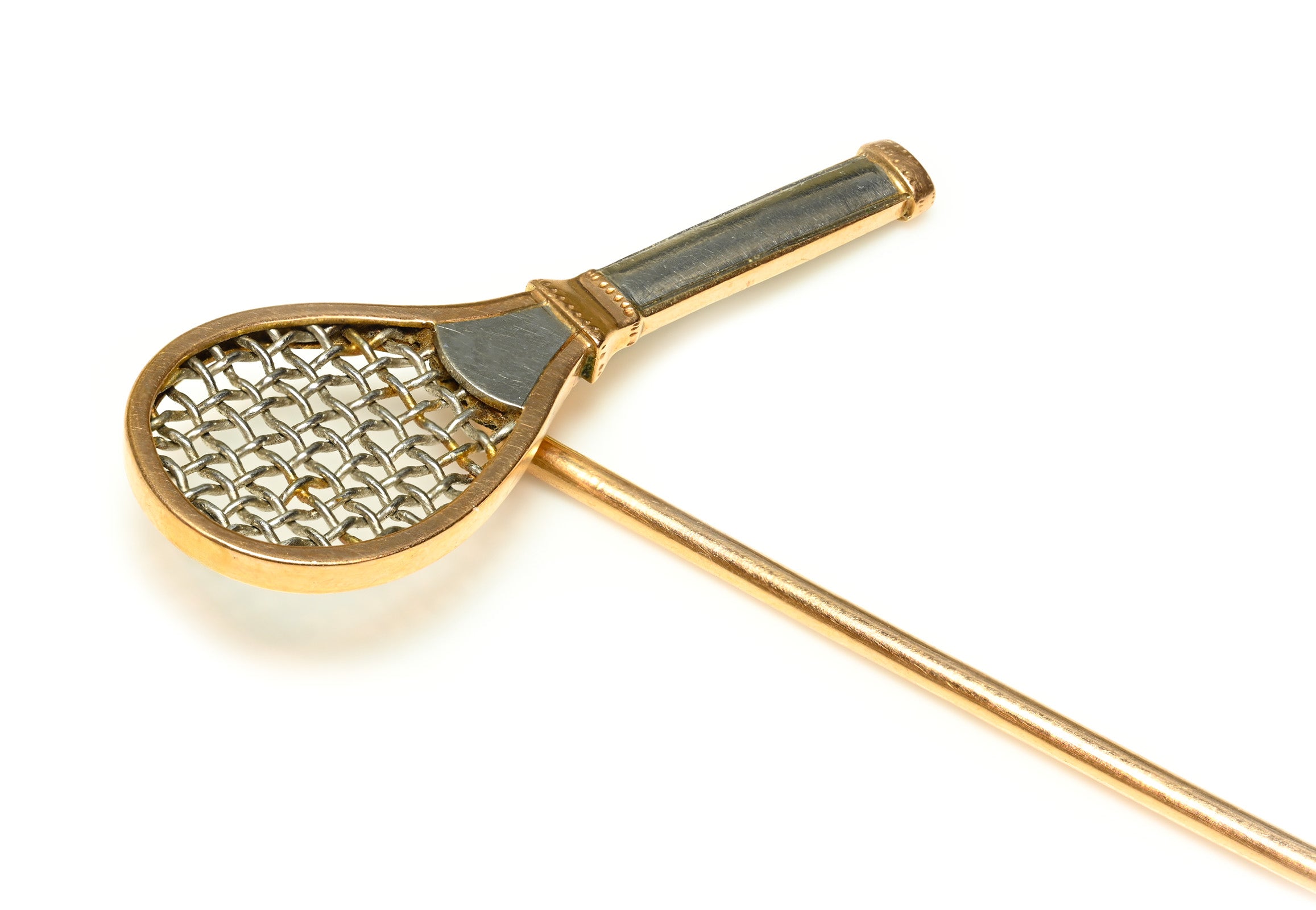 Antique Gold Tennis Racket Stick Pin
