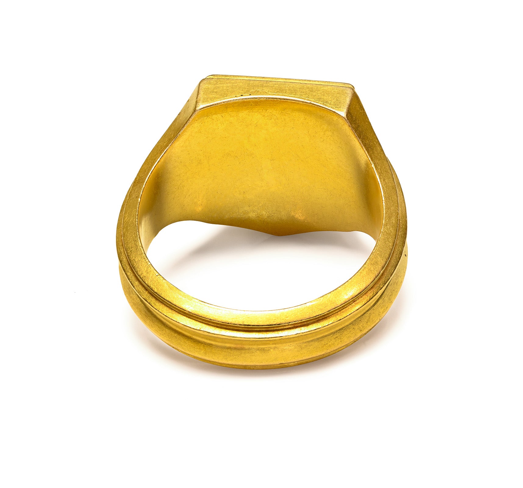 Antique Victorian 18K Gold Engraved Shield Signet Men's Ring 