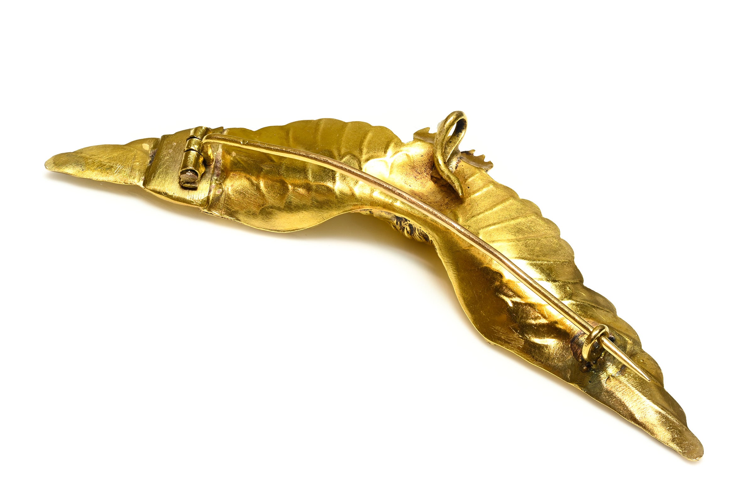 Antique Victorian Gold Spread-Wing Eagle Brooch Pin 
