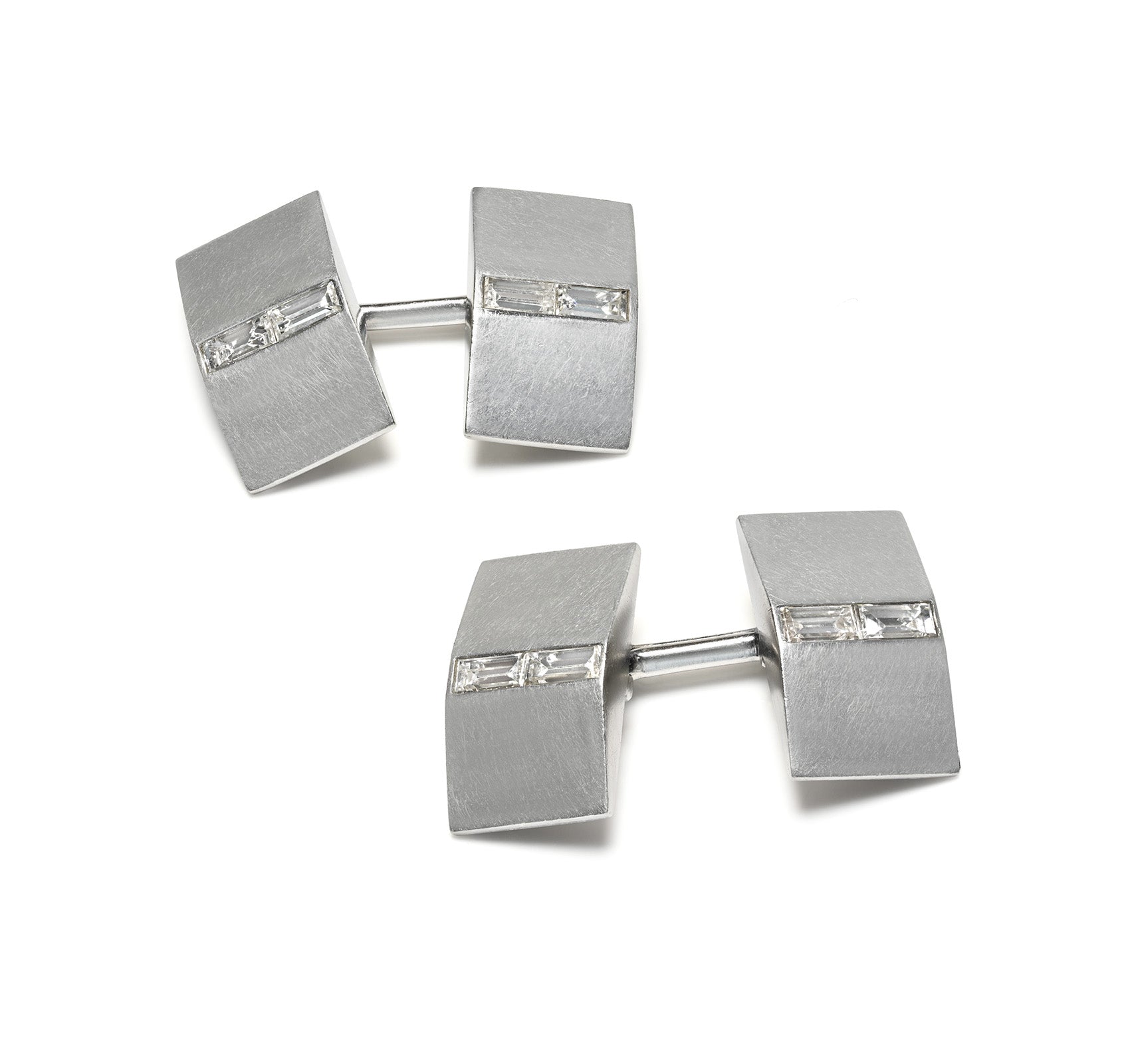 Art Deco Baguette Diamond Cufflinks