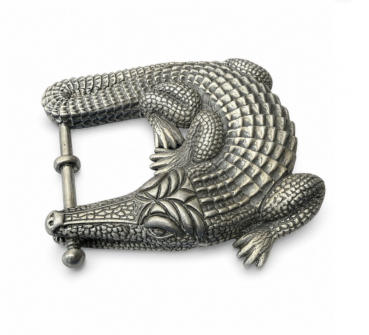 Barry Kieselstein-Cord Alligator Sterling Silver Buckle Large