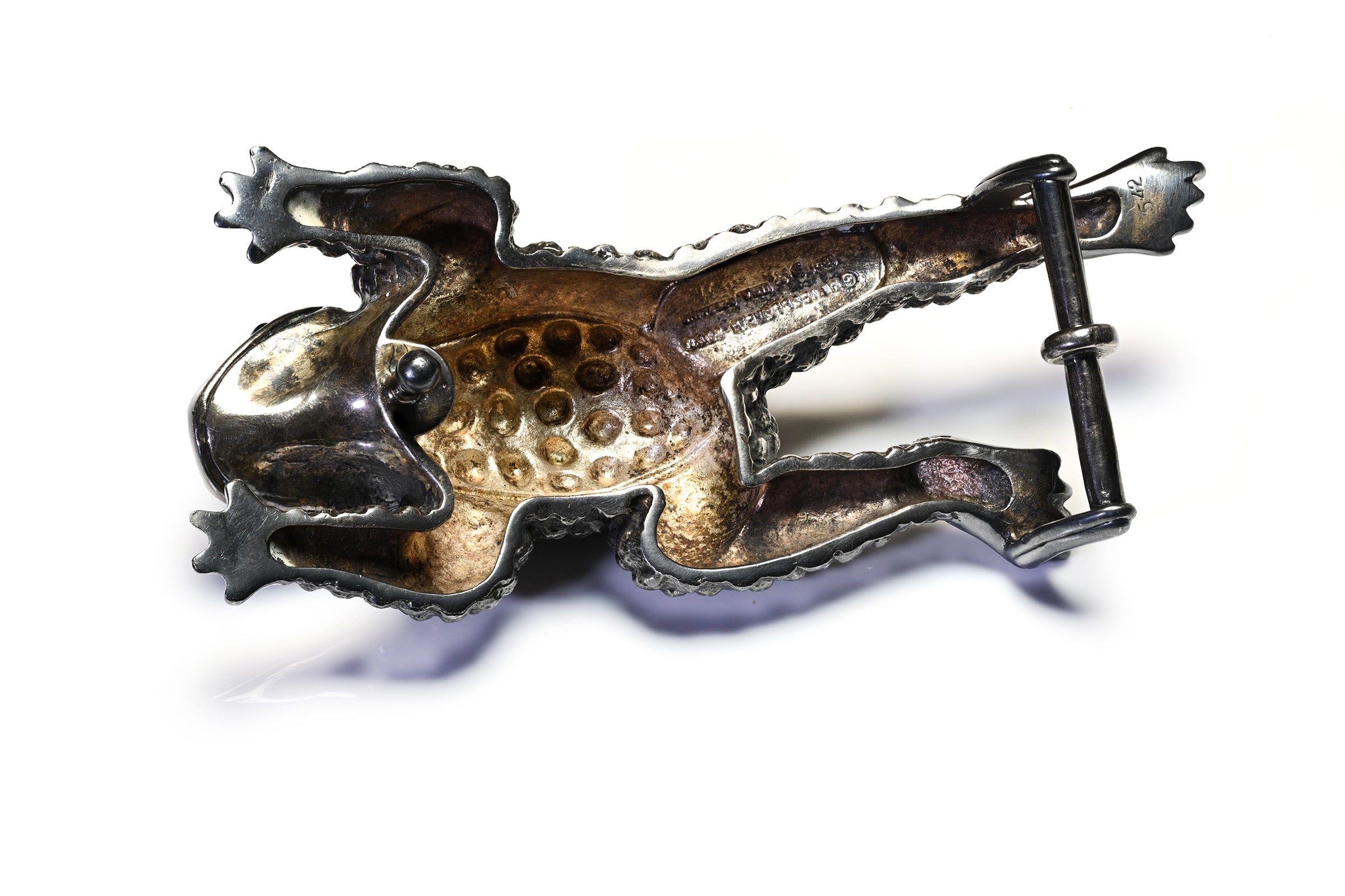 1991 Sterling Silver Barry Kieselstein-Cord Frog Toad Belt Buckle