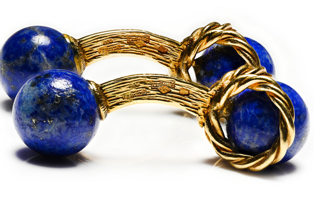 Boucheron Paris 18K Gold and Lapis Lazuli Cufflinks