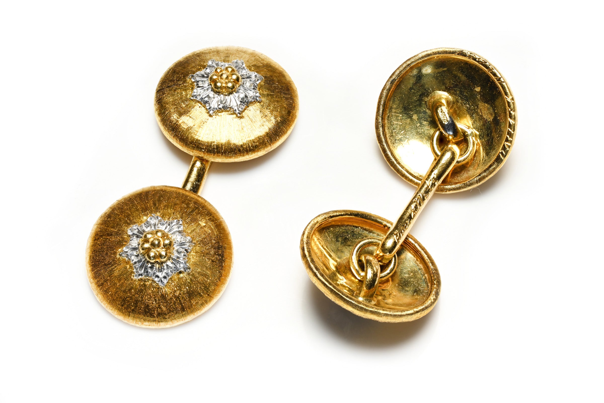 Buccellati 18K Gold Diamond Cufflinks Set