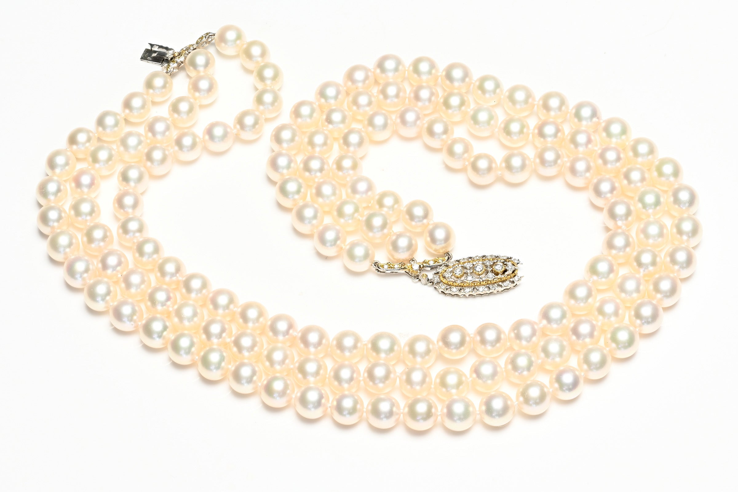 Buccellati Pearl Diamond Gold Necklace