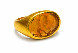 Bulgari 24K Gold Grand Tour Carnelian Intaglio Ring