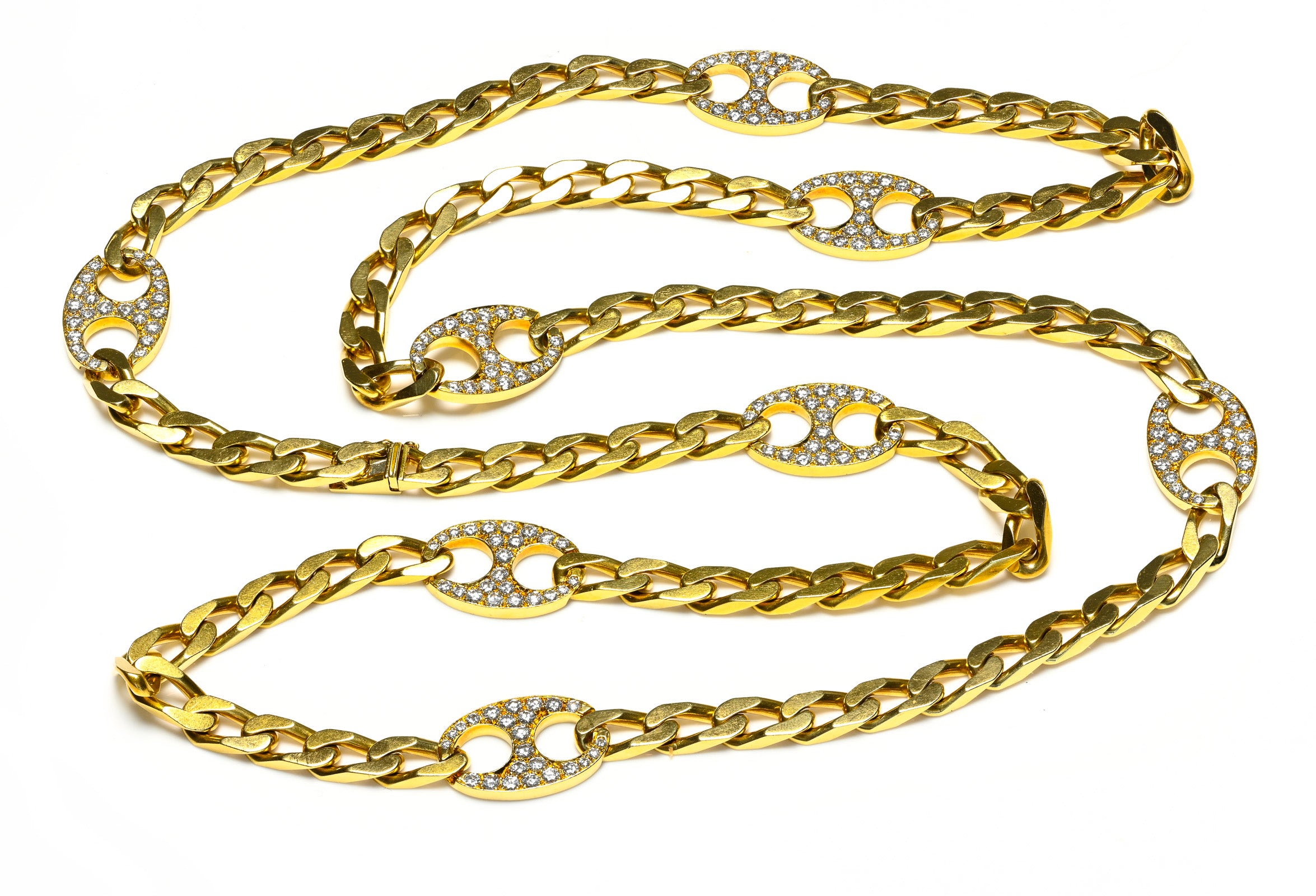 Bulgari 18K Gold Link Diamond Necklace