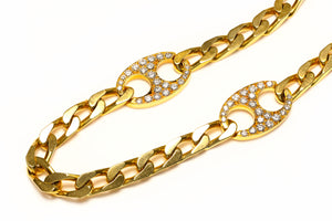 Bulgari Bvlgari 18K Gold Link Diamond Necklace