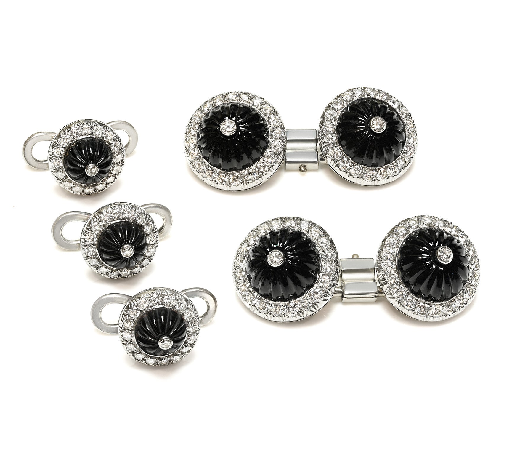 Bulgari Bvlgari Diamond Cufflinks Stud Set