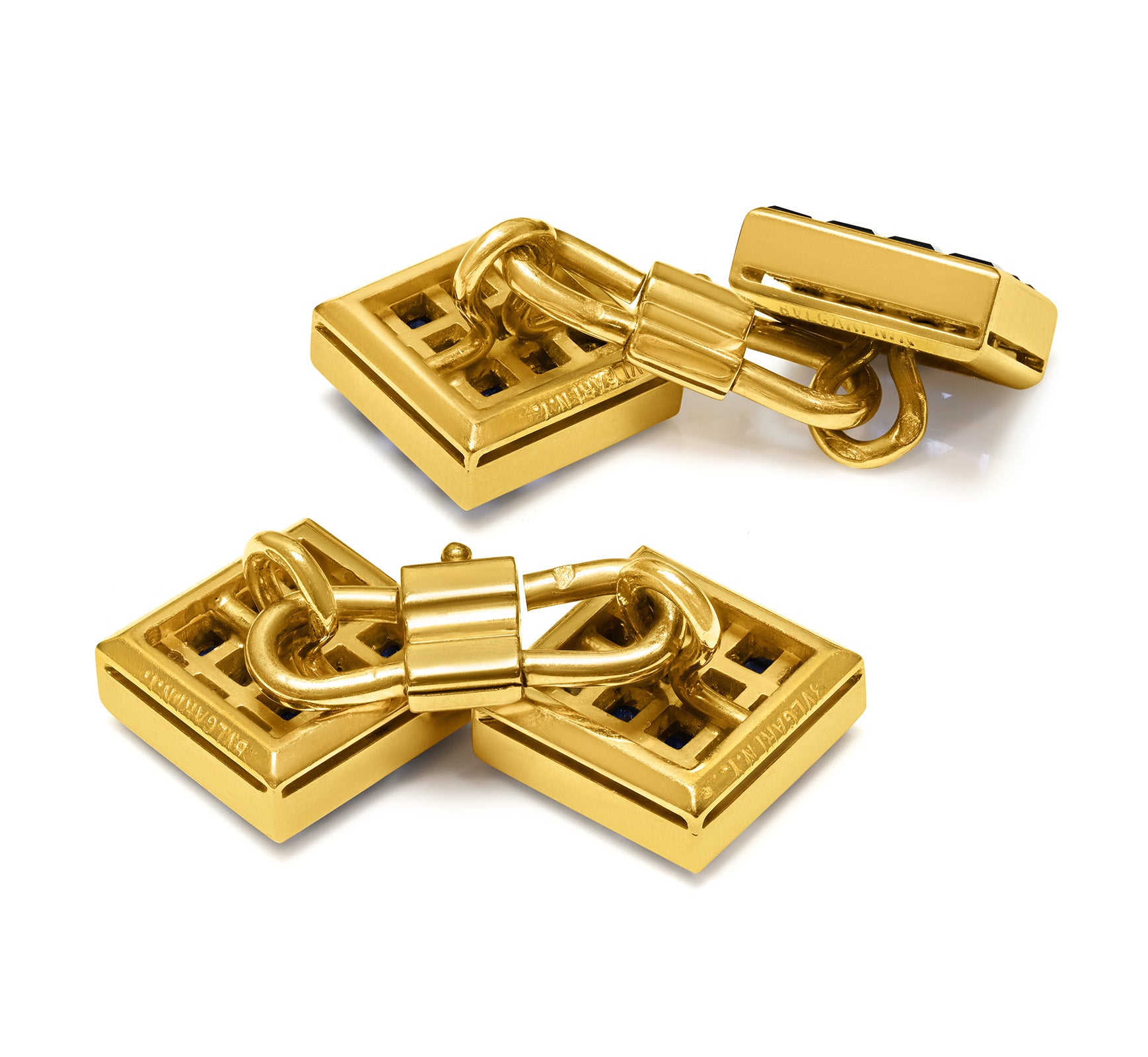 Bulgari Sapphire Gold Cufflinks