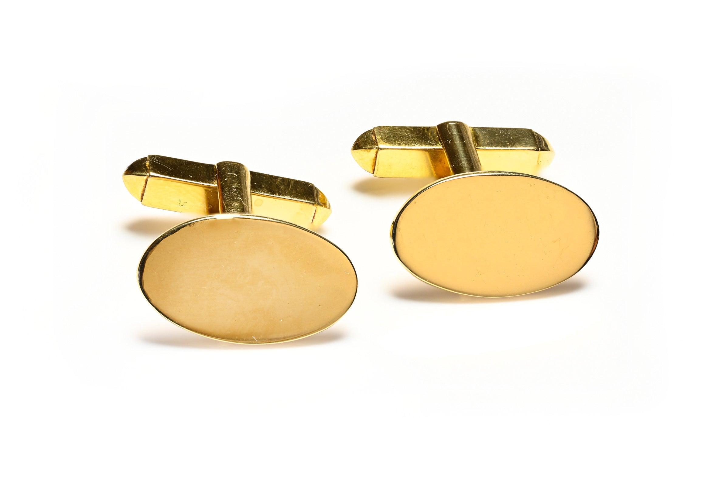 Bulgari Bvlgari 18K Gold Oval Cufflinks 