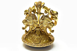 Carter Gough & Co. Art Nouveau Gold Amethyst Griffin Fob