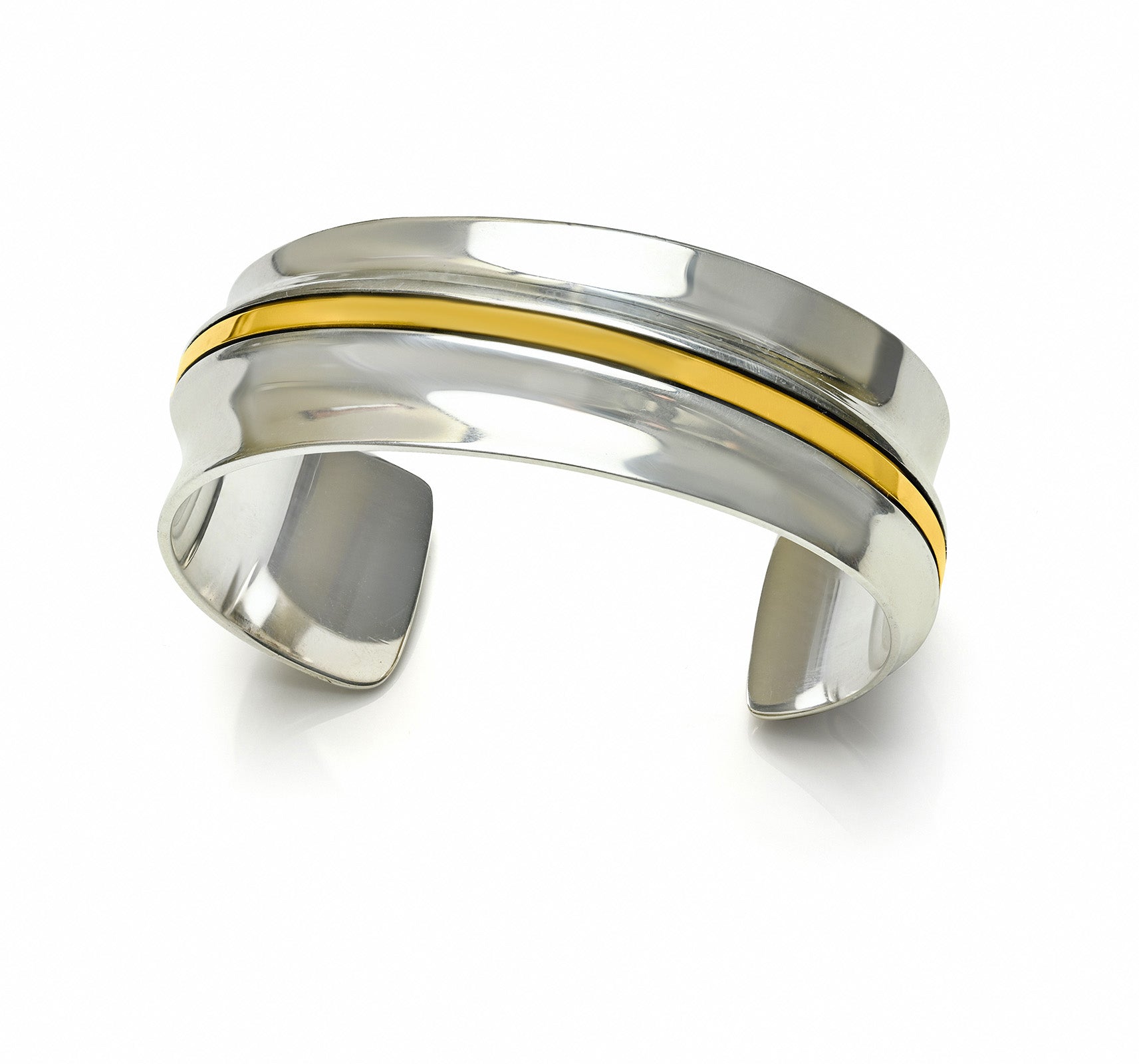 Cartier Silver 18K Gold Cuff Bracelet