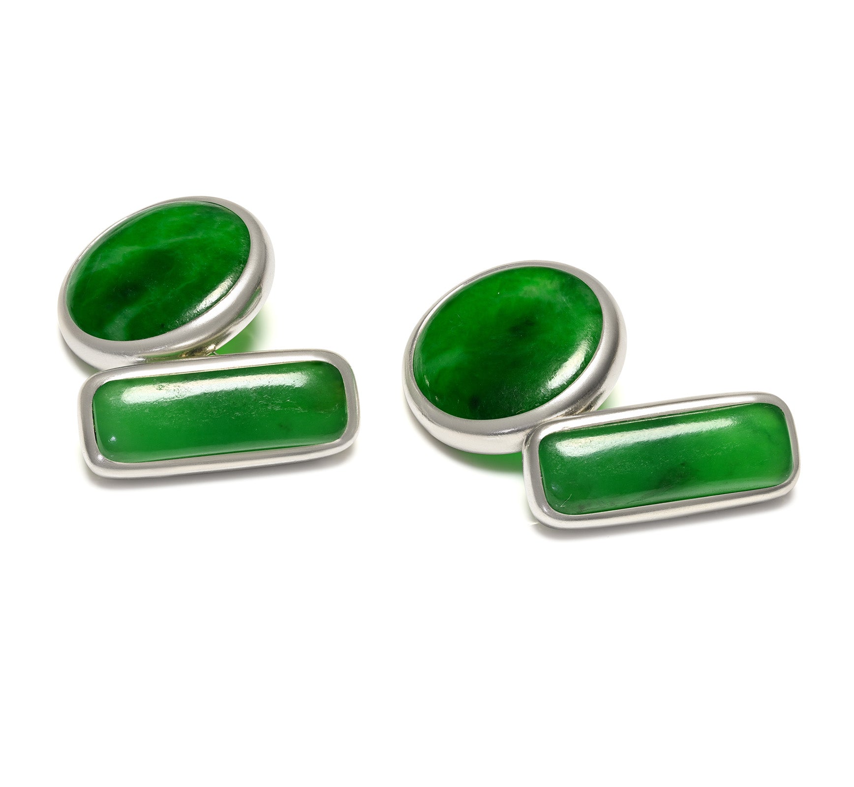 Cartier Jade Jadeite Cabochon Cufflinks