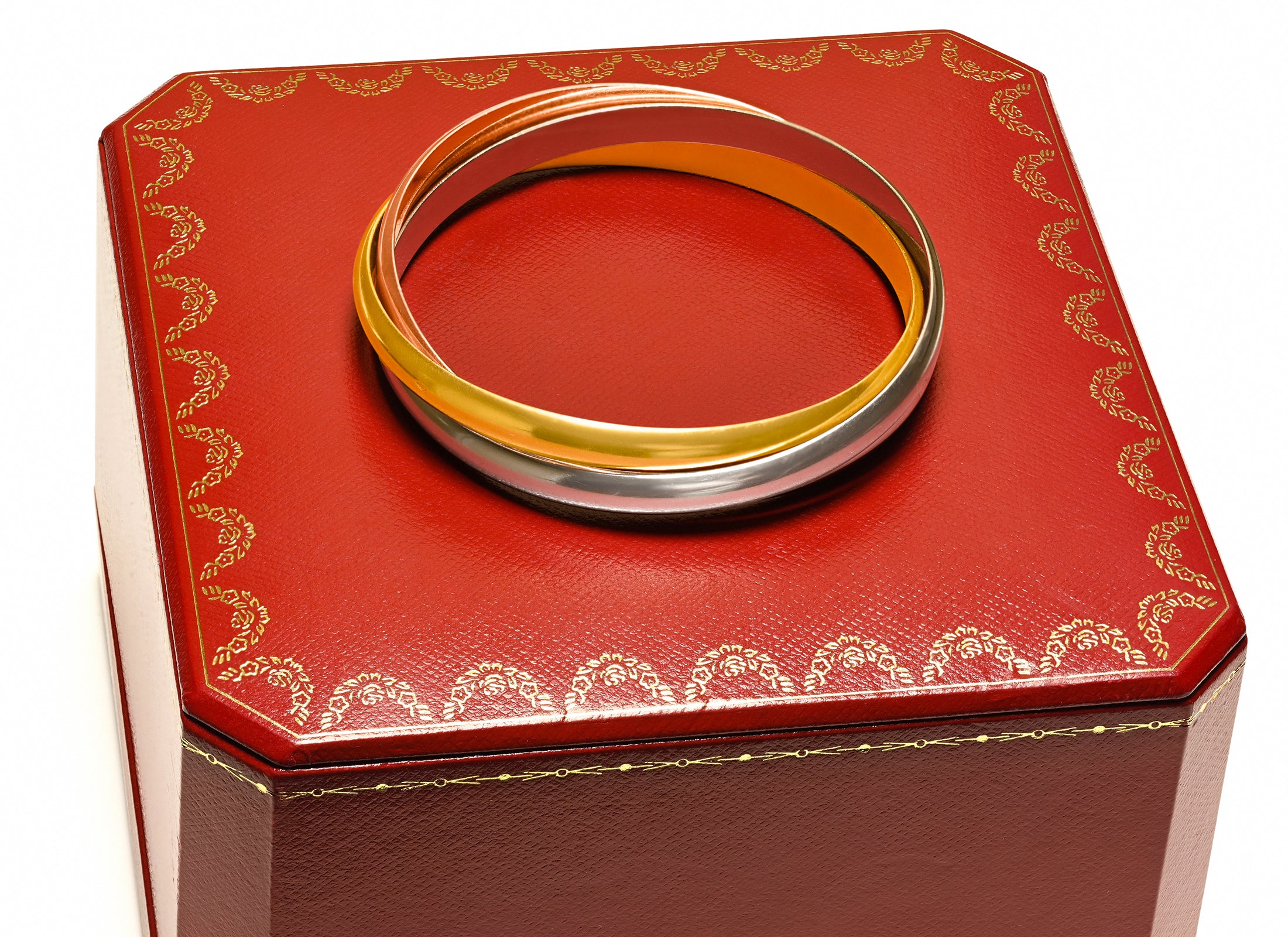 Cartier Trinity 18k Tri-Color Gold Bracelet Bangle 