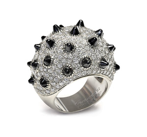Cartier Clash Diamond and Black Onyx Spiked Dome Ring in 18K Gold