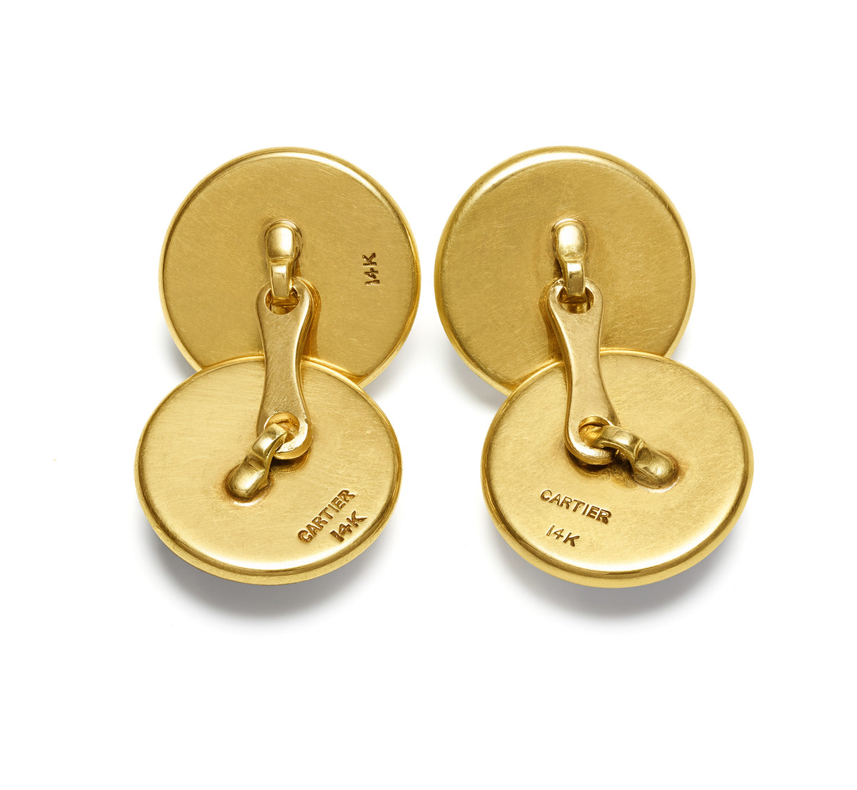 Vintage Cartier Mother-of-Pearl 14K Gold Double-Sided Cufflinks