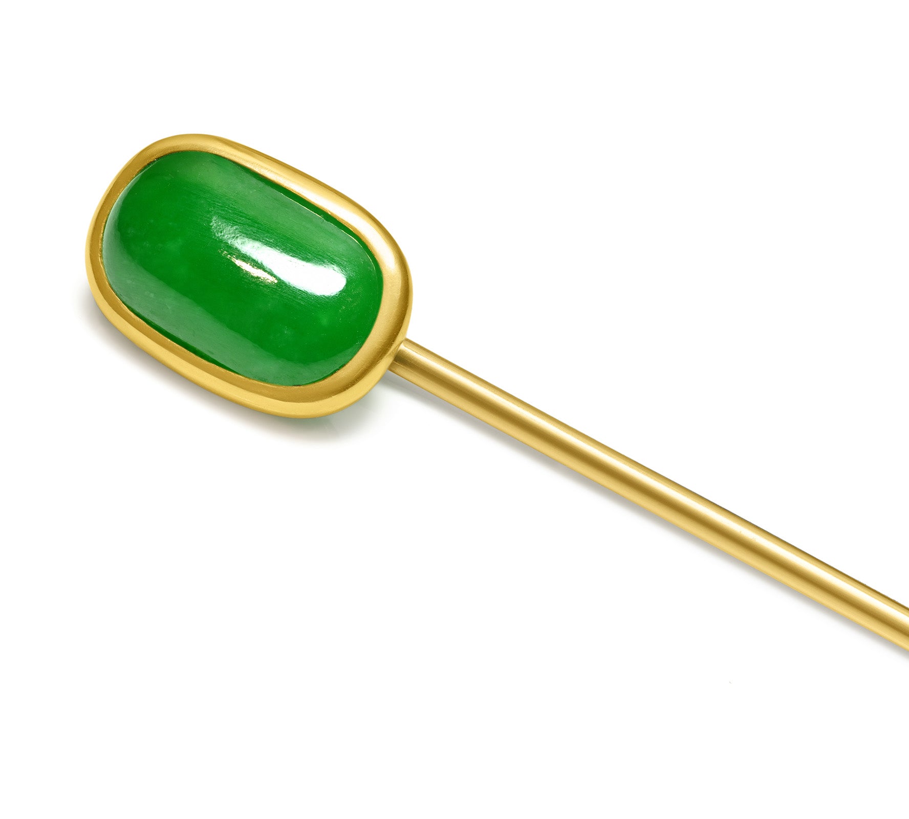 Cartier Jade 18K Yellow Gold Stick Pin