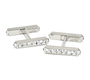 Cartier London Platinum Diamond Bar Cufflinks
