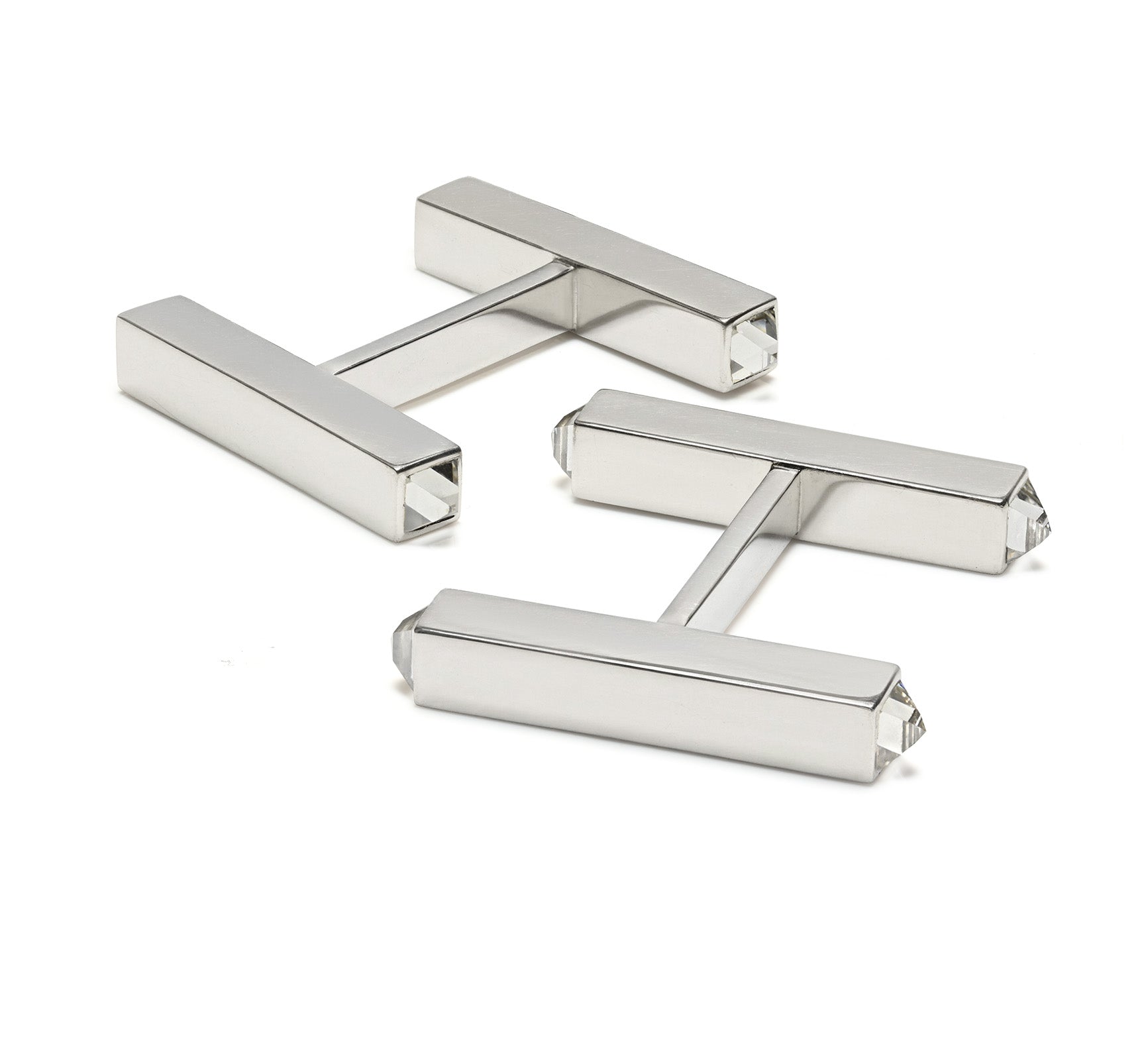Vintage made by Cartier London Platinum Diamond Bar Cufflinks