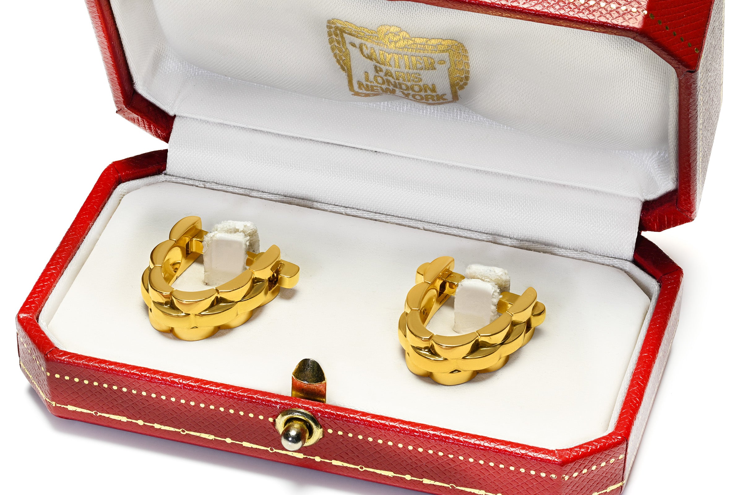 Cartier Gold Cufflinks in Cartier Box Maillon 