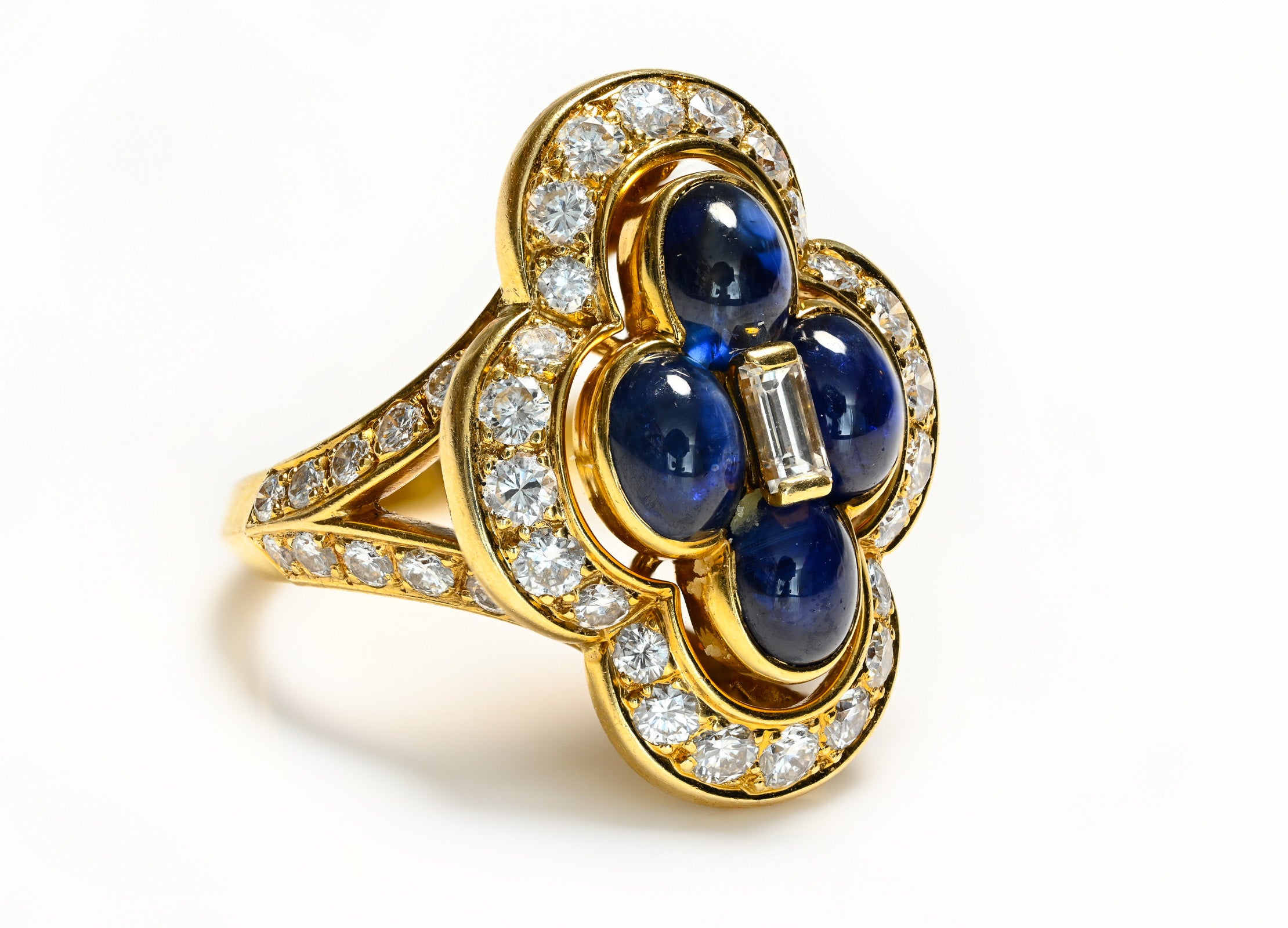 Cartier Paris 18K Gold Diamond Sapphire Ring 