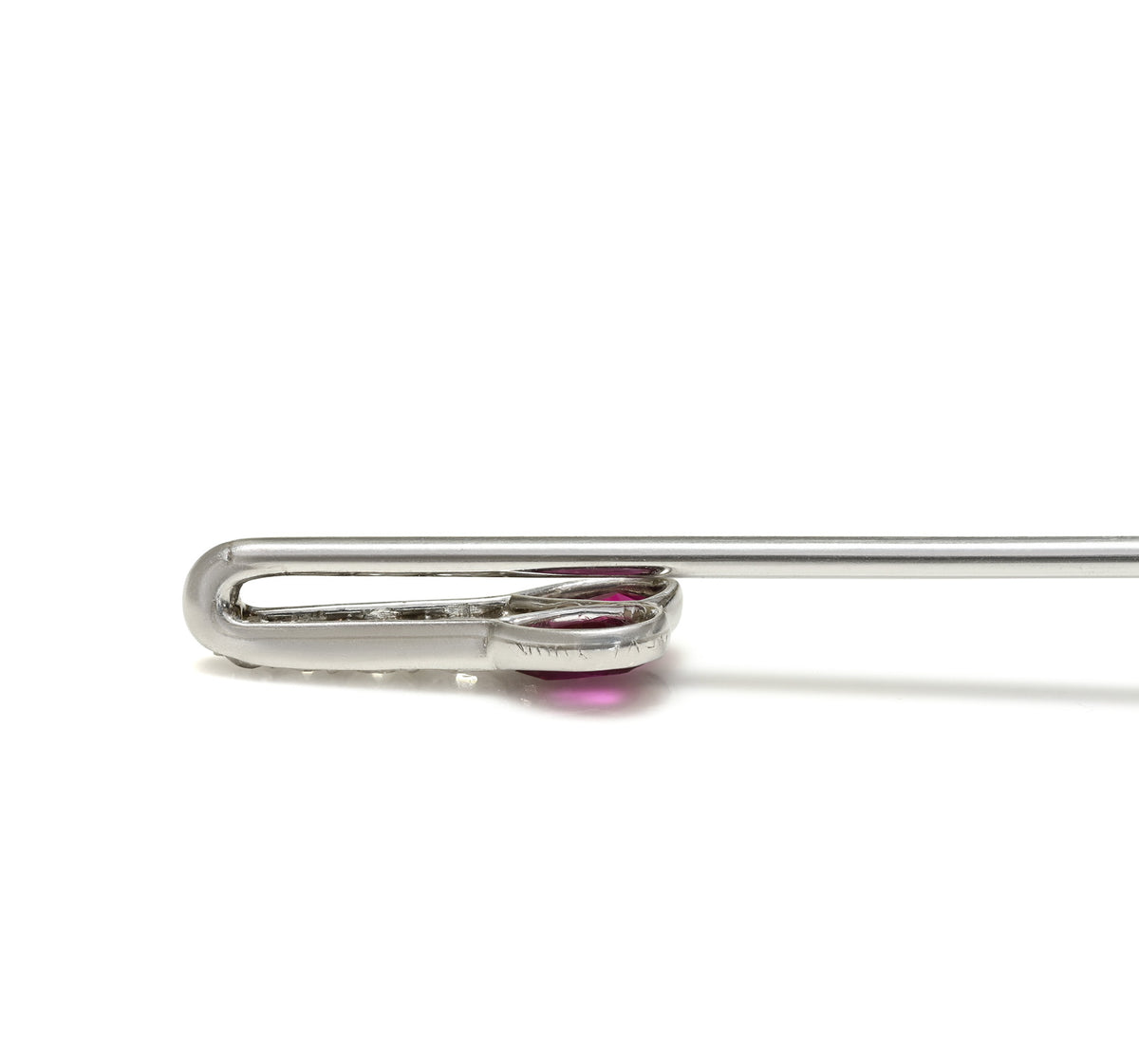 Cartier Pear-Shaped Ruby and Diamond Stick Pin NY