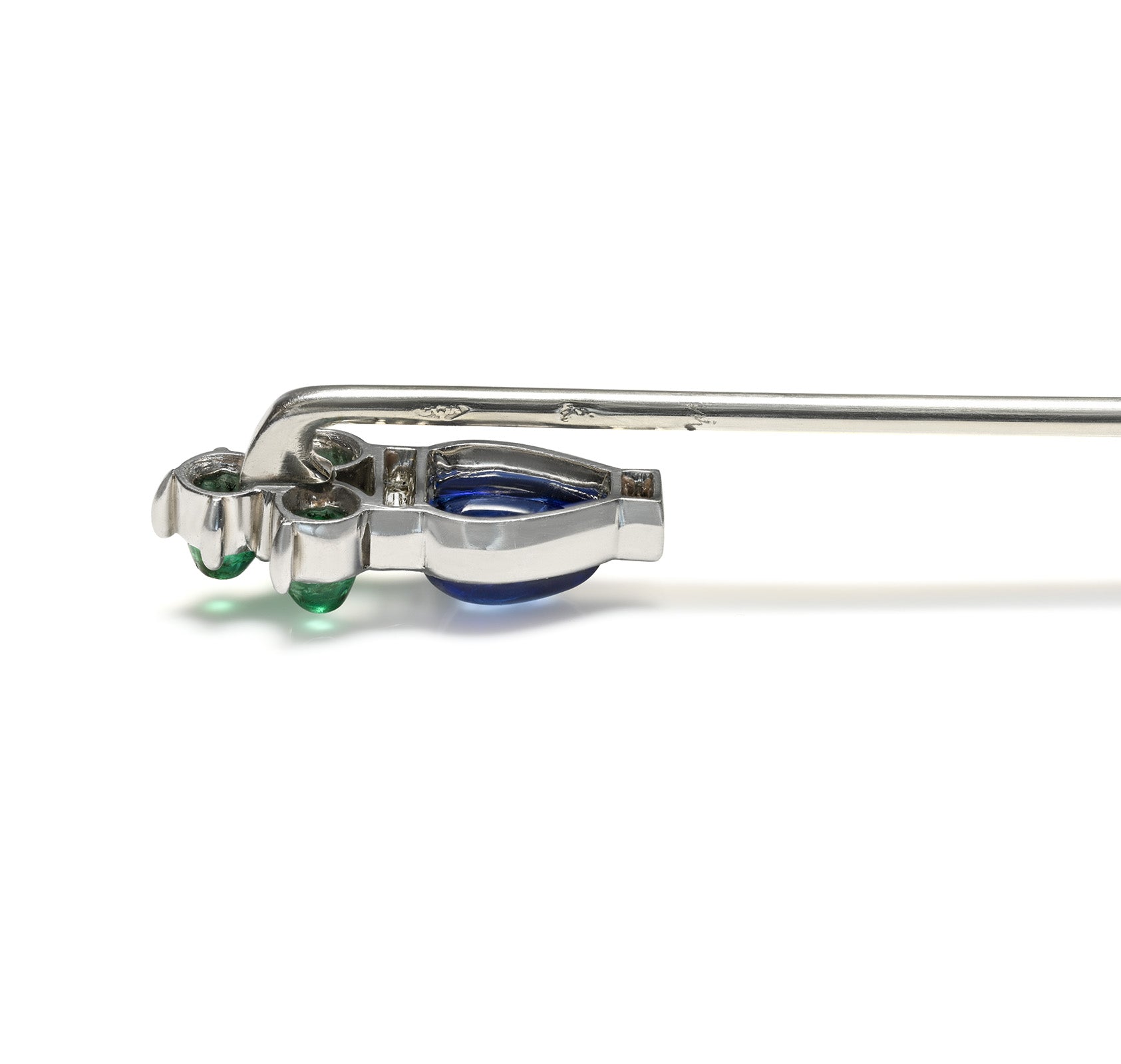 Georges André Cartier Tutti Frutti Emerald Sapphire Diamond Stick Pin 