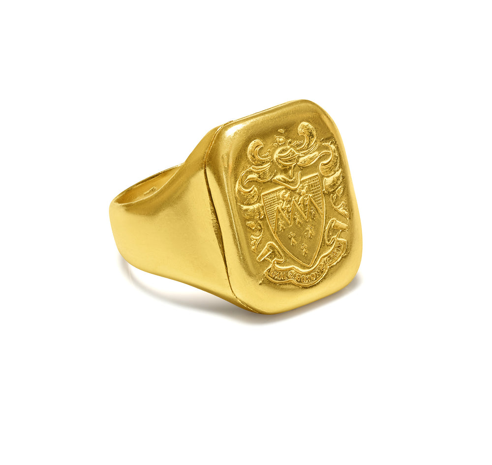 Victorian Charles Green & Sons 18K Gold Hinged Signet Locket Ring