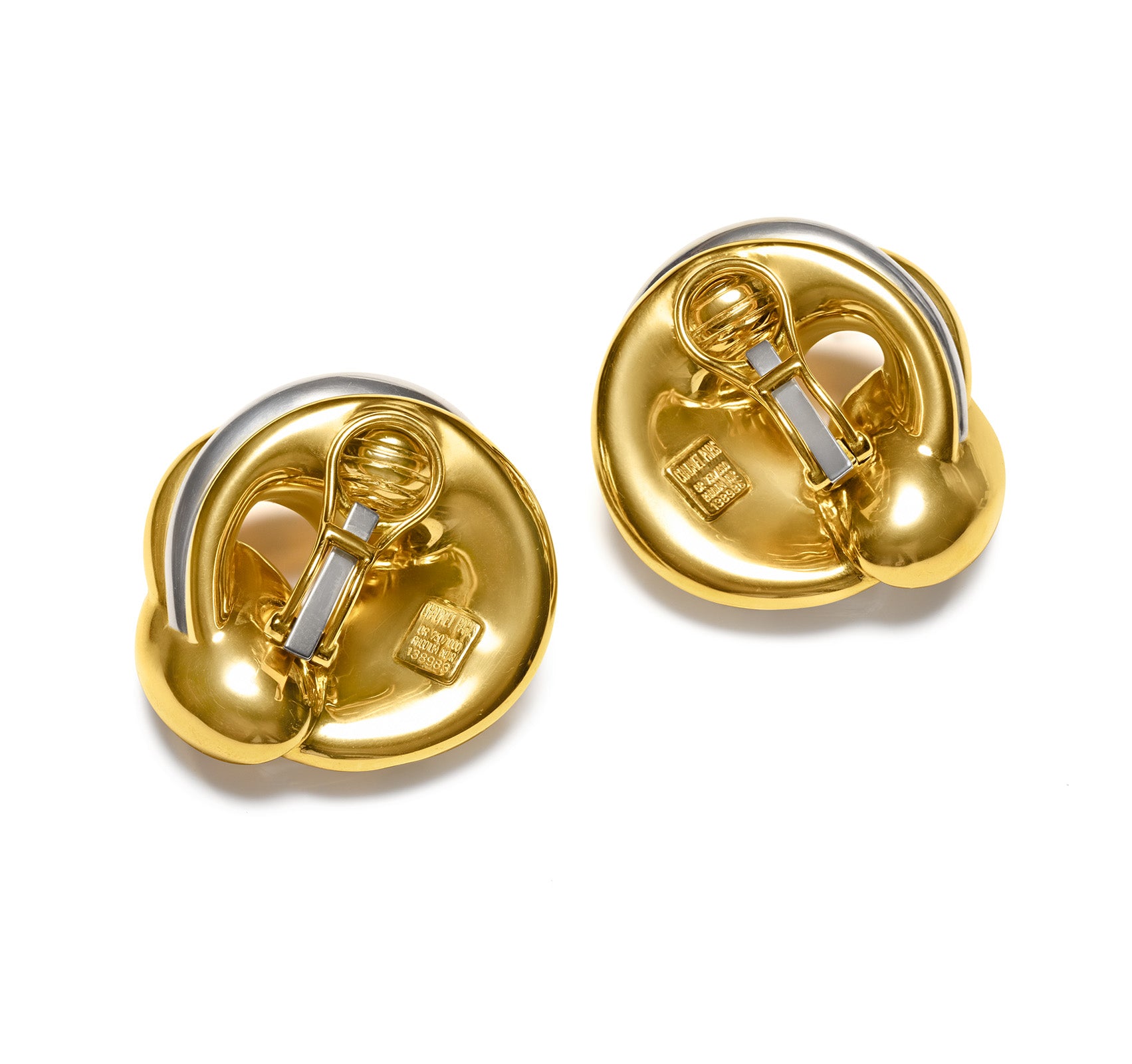 Vintage Chaumet 18K White and Yellow Gold Earrings
