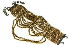 Christian Dior 1998 Galliano Bronze Crystal Beads Maasai Choker Necklace