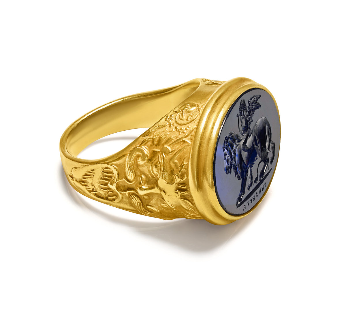 Chavdar Chushev 18K  Gold Lion Intaglio Ring