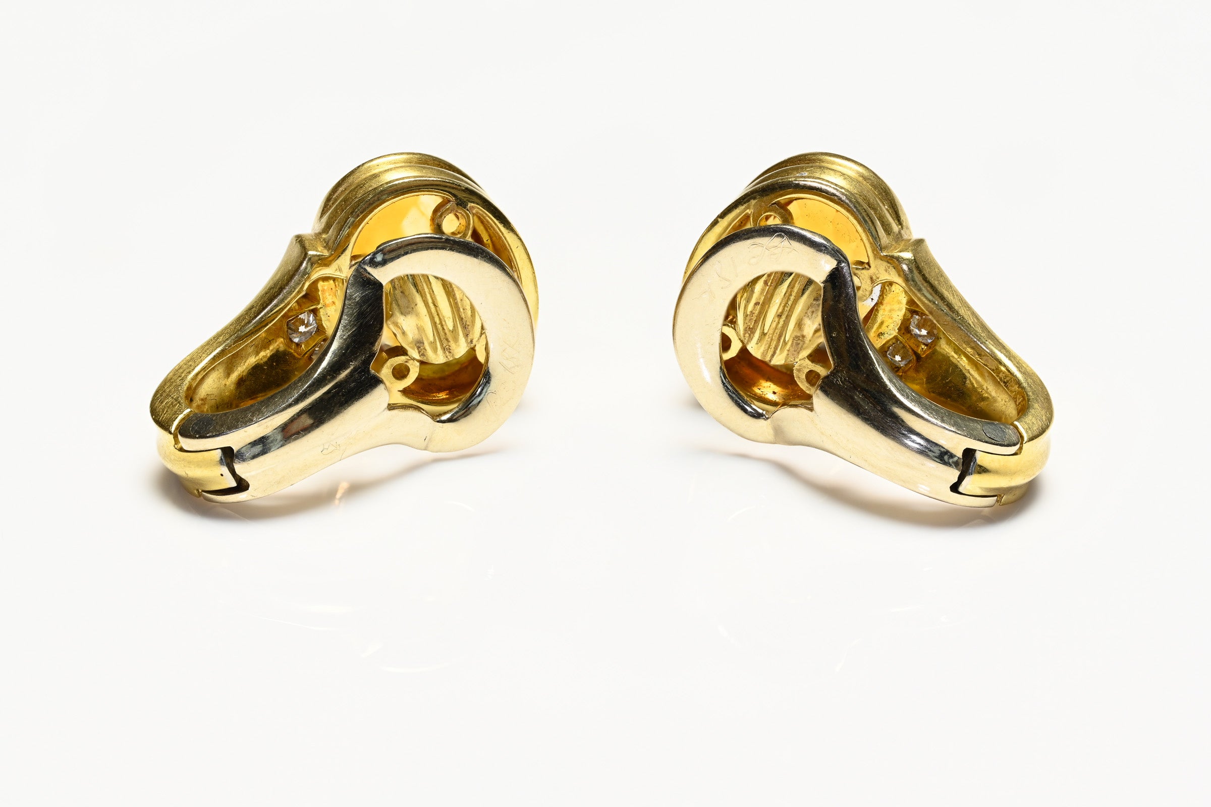 Citrine Diamond 18K Yellow Gold Earrings