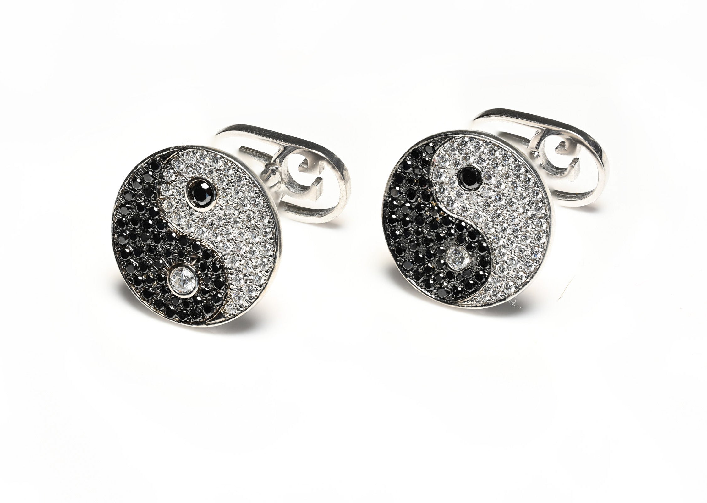 David Gotlib 18K Gold Yin Yang Cufflinks Diamond