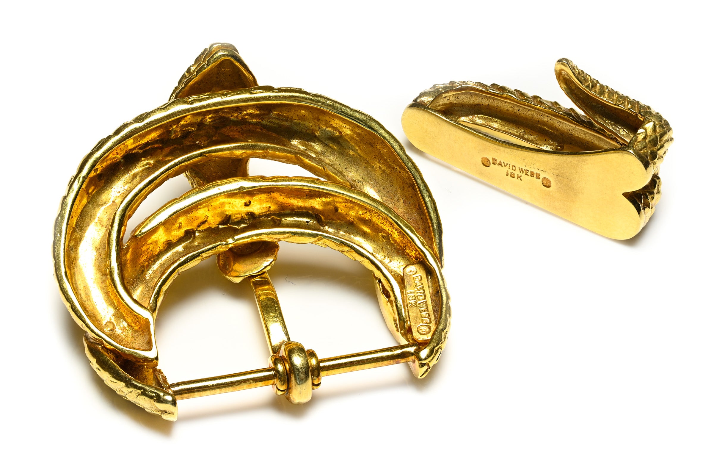 David Webb Serpent Snake Buckle in Solid 18K Yellow Gold – Unisex
