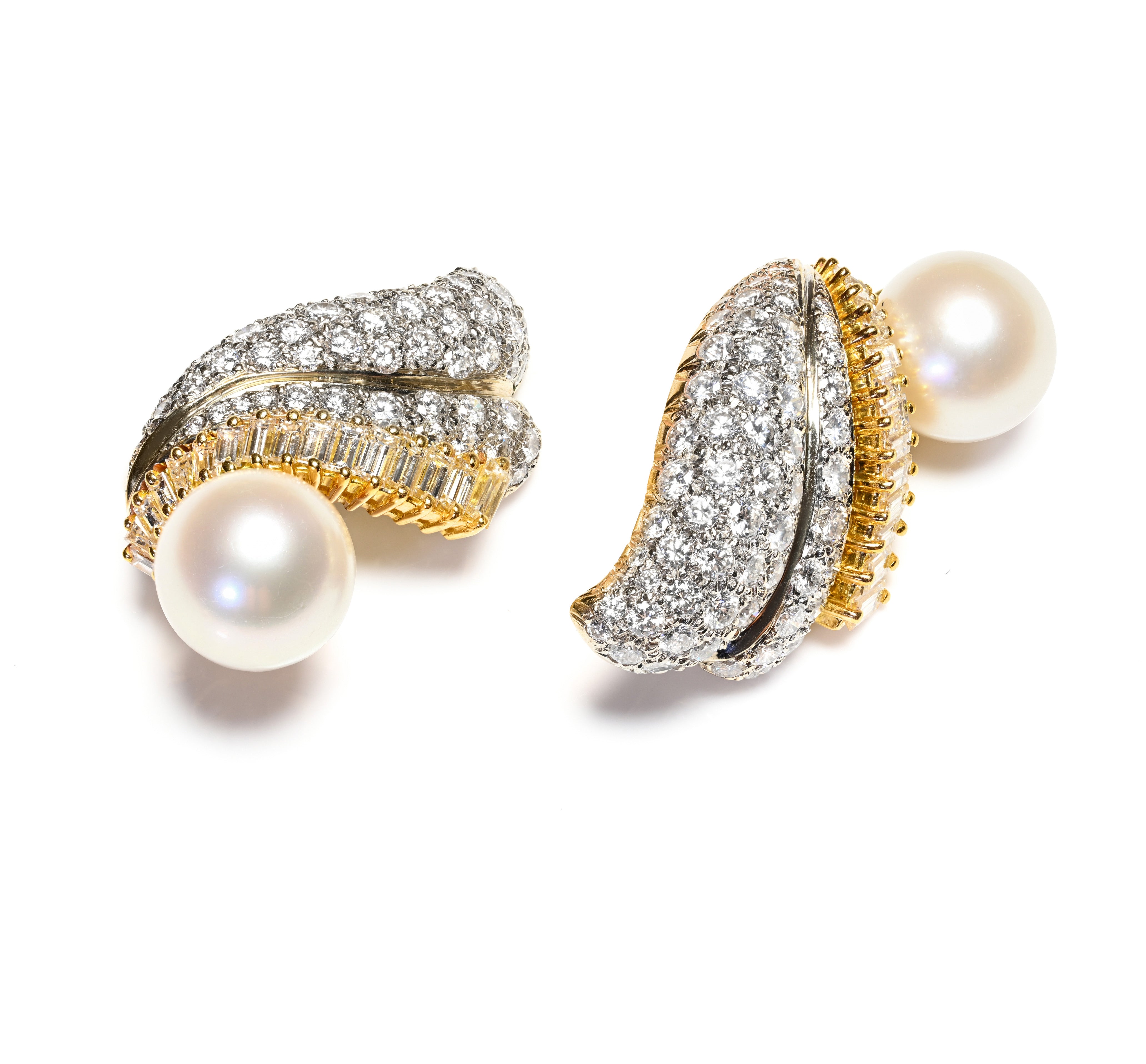 Diamond South Sea Pearl 18K Earrings