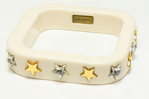 Dolce and Gabbana White Resin Star Geometric Bracelet