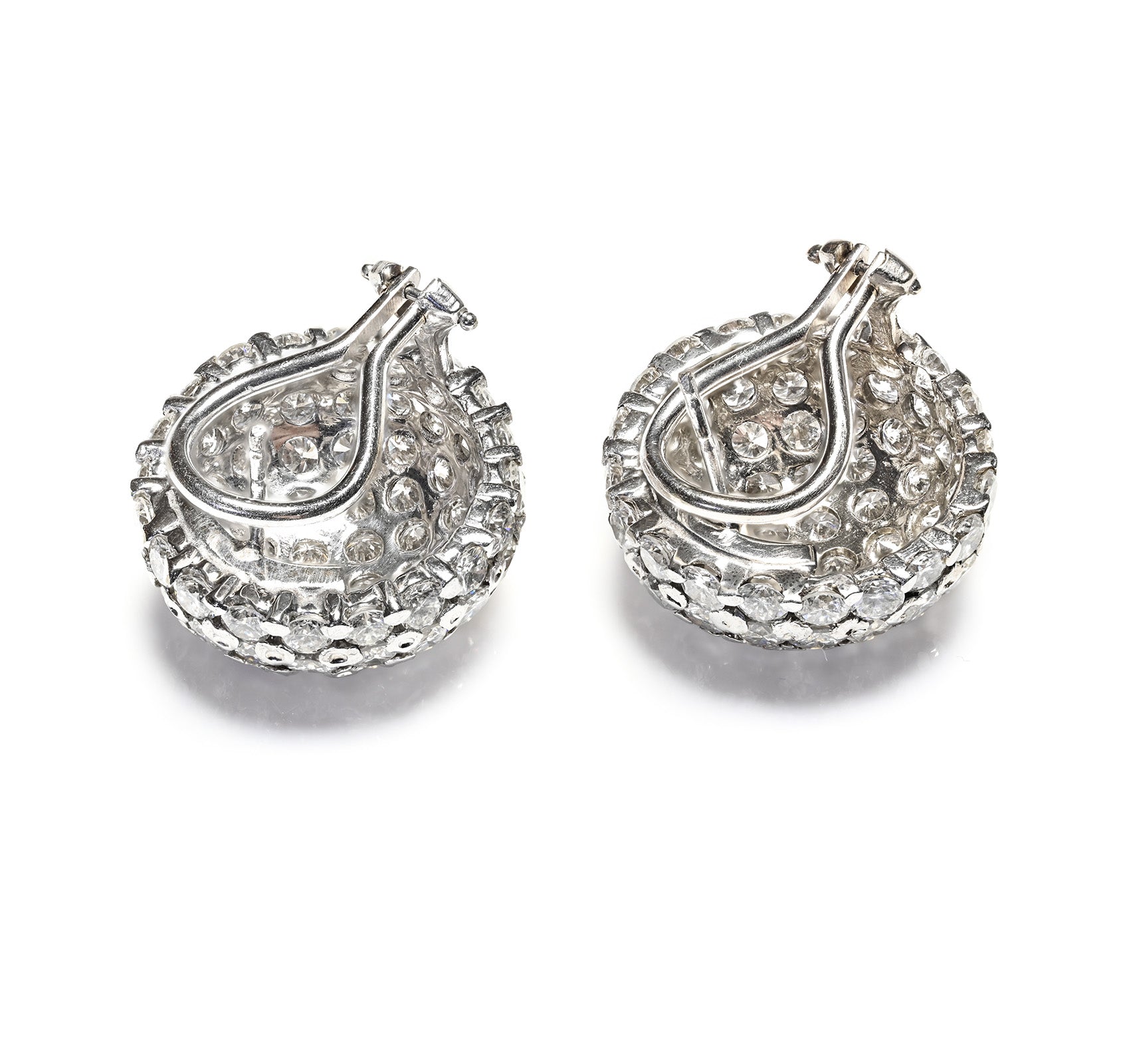 Diamond  Gold Dome Earrings