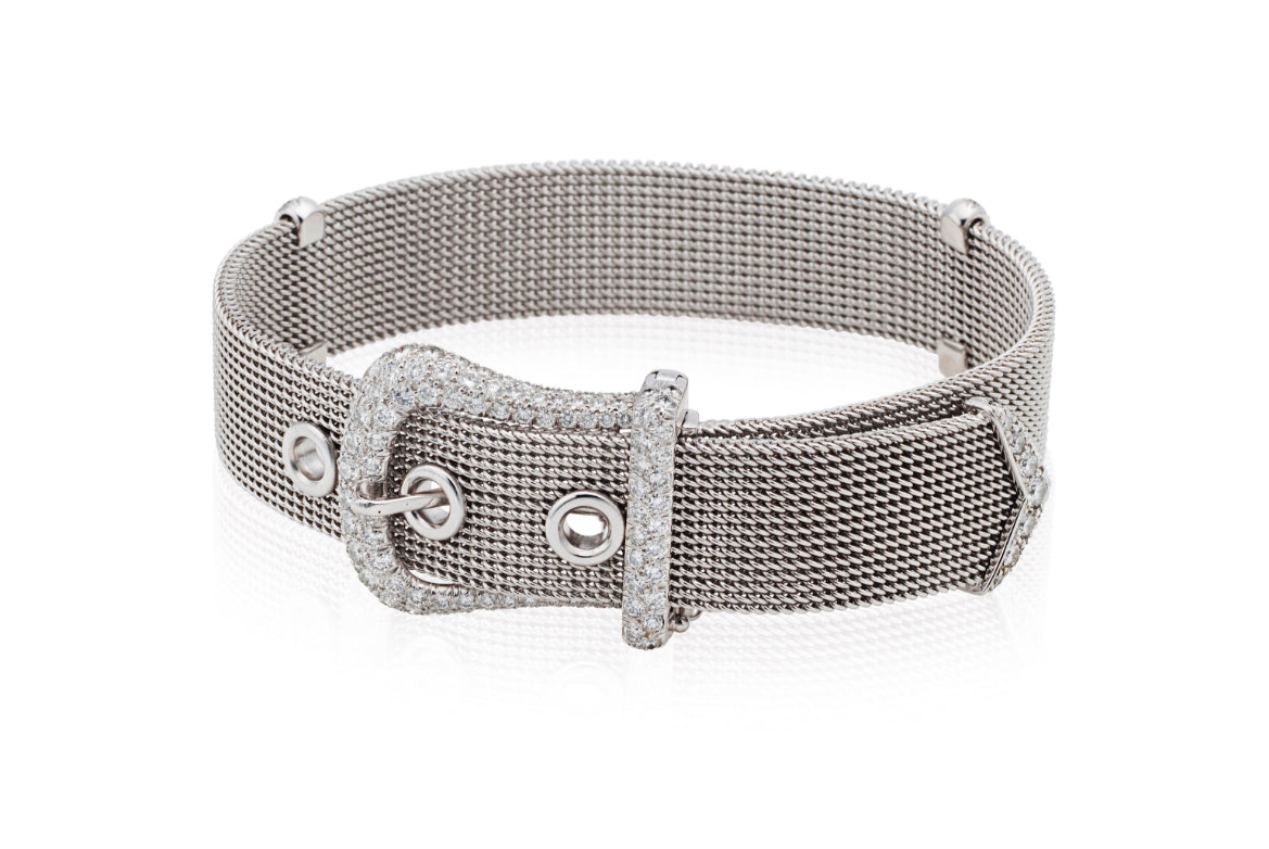 Tiffany & Co. Platinum Diamond Buckle Bracelet 